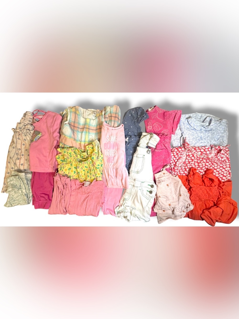 18M Mixed Girls Clothing Lot/Bundle - Assorted Brands Pink, Coral, Yellow, Blue
